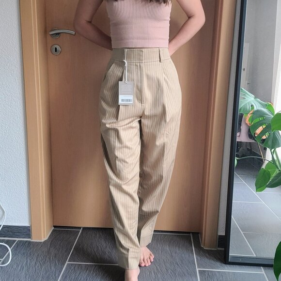 Everlane The Draper High Waisted Pinstripe Trouser Pants Size 4 - New with tags - Picture 12 of 16